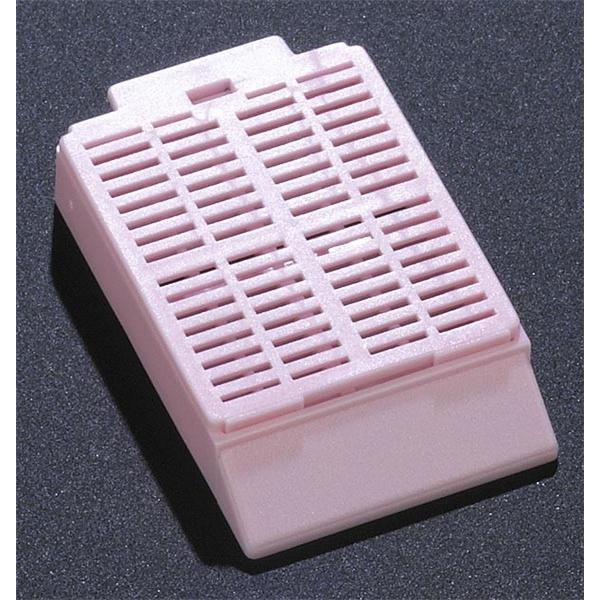 Tissue Embedding Cassette Plastic Pink Attached Lid Rectangular W...