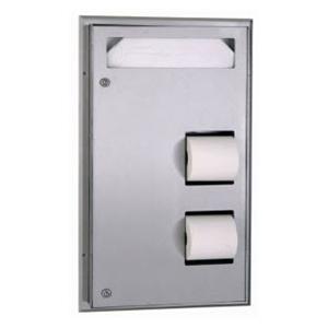 Toilet Tissue / Seat Cover Dispenser Satin Finish Stainless Steel...