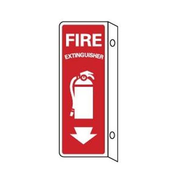Sign Fire Extinguisher DblSide 12x4" Ea Each