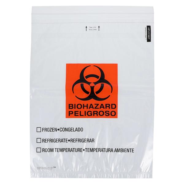 Speci-Zip Biohazard Bag 12x15" Clear Zip Closure With Symbol 2 Po...