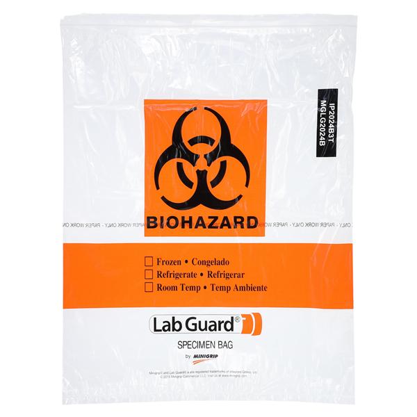 Speci-Zip Biohazard Bag 20x24" Clear Zip Closure With Symbol 2 Po...