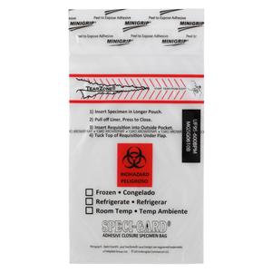 Speci-Gard Specimen Transport Bag Clr Reclosable Closure W/ 2-Wall/ Pckt 1000/Ca