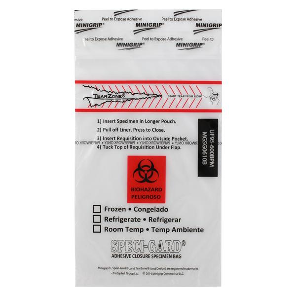 Speci-Gard Specimen Transport Bag Clr Reclosable Closure W/ 2-Wall/ Pckt 1000/Ca