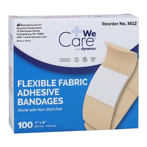 Adhesive Bandage Fabric 1x3" Tan Sterile 100/Box, 24 BX/CA