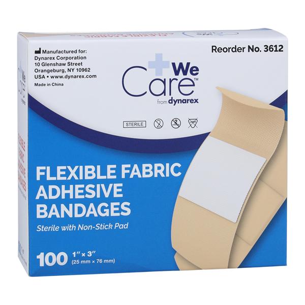 Adhesive Bandage Fabric 1x3" Tan Sterile 100/Box, 24 BX/CA