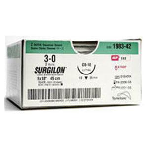 Surgilon Suture Nylon Braid 2-0 18" Non-Absorbable C-14 Reverse C...