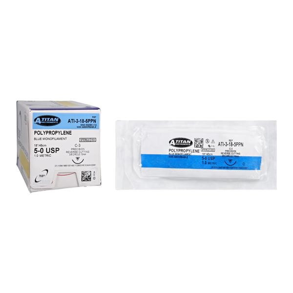 RS3 Suture Polypropylene Monofilament 5-0 18" Non-Absorbable C-3...