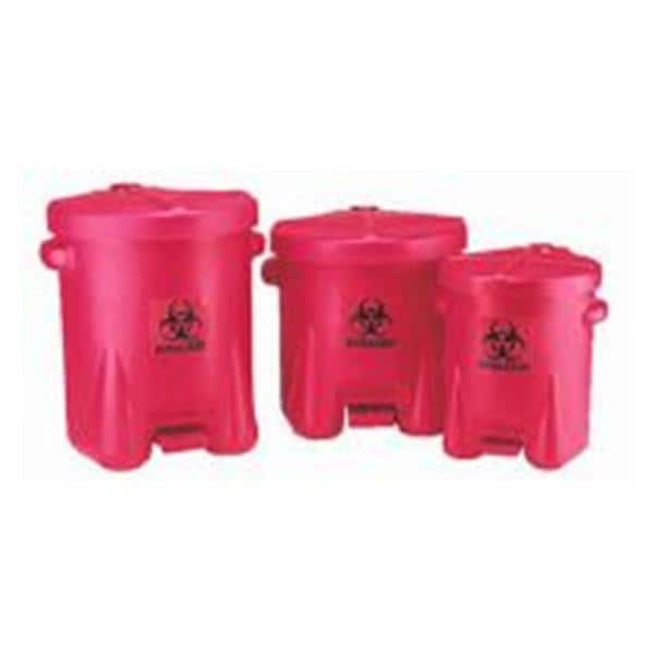 Step-On Container 22x18x21" Red HDPE Biohazard Symbol Each