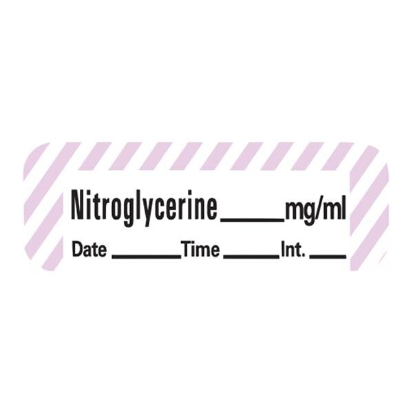 Anesthesia Label DTI Nitroglycerin mg/ml White/Violet 1-1/2x1/2" 600/Rl