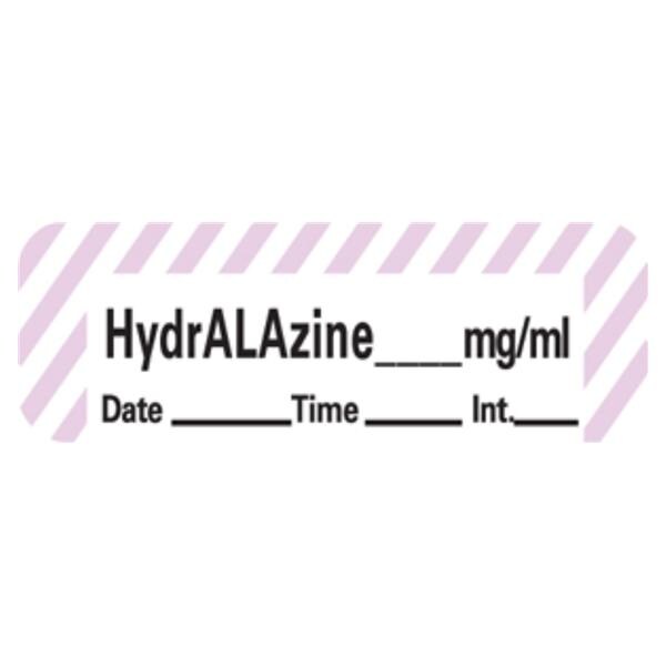 Anesthesia Label DTI Hydralazine mg/mL White/Violet 1-1/2x1/2" 600/Rl