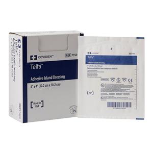 Telfa Cotton/Polyester Island Dressing 4x4" Sterile Sq Adherent Adhs Wht Abs LF, 8 BX/CA
