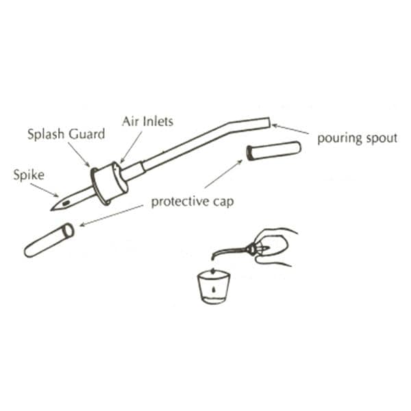 Vial Decanter Plastic Sterile White f/Aseptic Transfer Disposable...