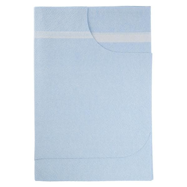 Exam Gown 30 in x 42 in Blue Standard Tissue / Poly / Tissue Disposable 50/Ca