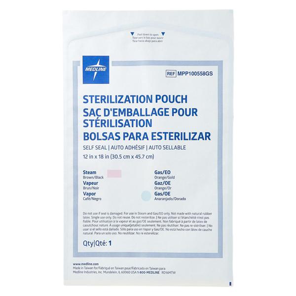 Sterilization Pouch 12 in x 18 in White / Blue Not Made From Natu...
