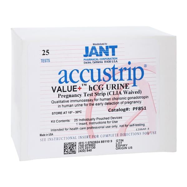 Accutest Value Plus hCG Urine Test Strip CLIA Waived Sensitive to...