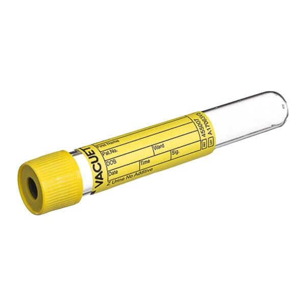 Vacuette Urine Specimen Tube 10mL With Round Bottom Sterile Yello...