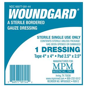 WoundGard Gauze Bordered Dressing 4x4" Sterile Square Non-Adheren...