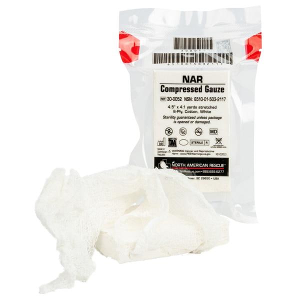NAR Compression Gauze Cotton 4.5"x4.1yd 6 Ply Sterile Each
