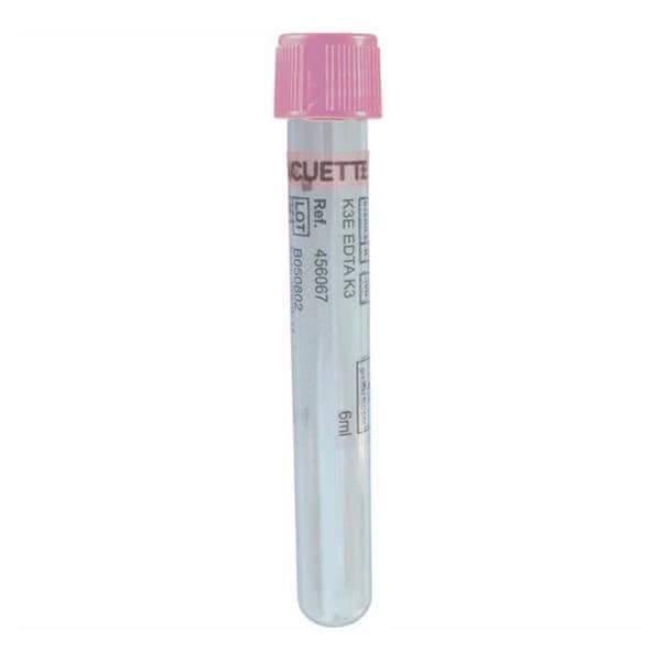 Vacuette Venous Blood Collection Tube Pink/Black 6mL Pull Cap Dis...