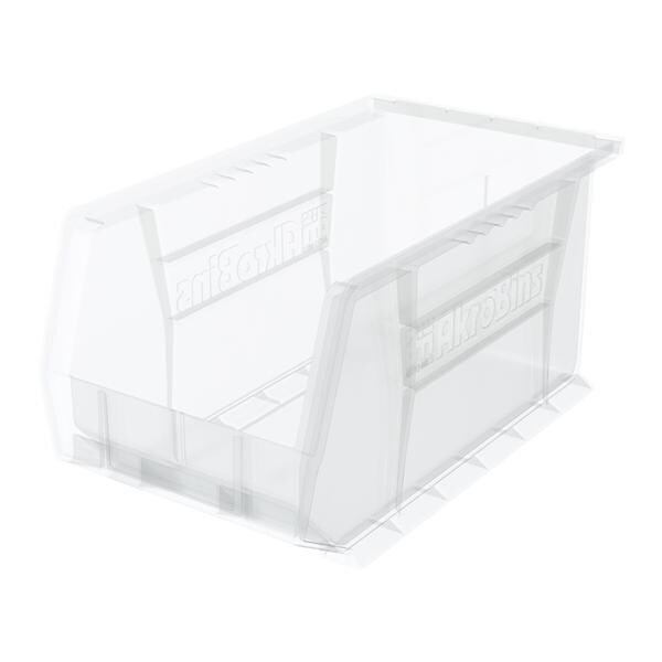 AkroBins Storage Bin Clear Polymer With Label Holder 14-3/4x8-1/4...