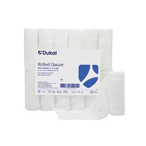 Gauze Bandage Cotton 4"x5yd 2 Ply Non-Sterile 12/Pk