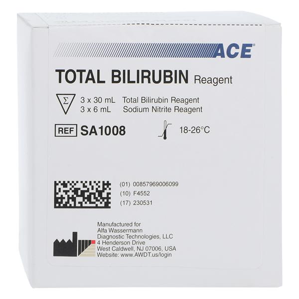 Total Bilirubin Reagent 3x30mL 300 Count Kit 3/Box