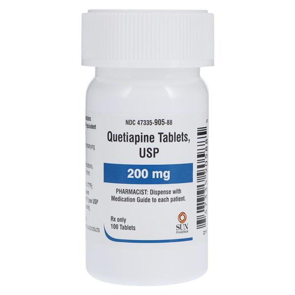 Quetiapine Fumarate Tablets 200mg Bottle 100/Bottle Each