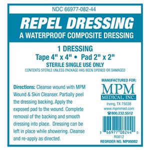 Repel Non-Woven Fabric Composite Dressing 2x2" Square Non-Adheren...