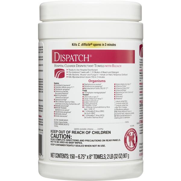 Towel Disinfectant Dispatch 150/Can, 8 CN/CA