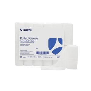 Gauze Bandage Cotton 3"x5yd 2 Ply Non-Sterile 12/Package, 8 PK/CA
