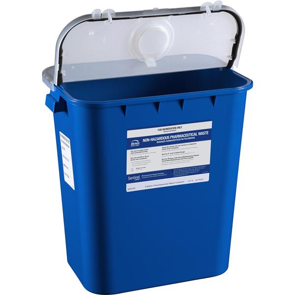 Sentinel Sharps Container 8gal White 16-1/2x11-13/16x15-7/8" Poly...
