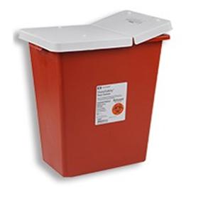 Sharps Container 8gal Red 17-3/4x11x15-1/2" Hinge Lid Polypropylene 10/Ca