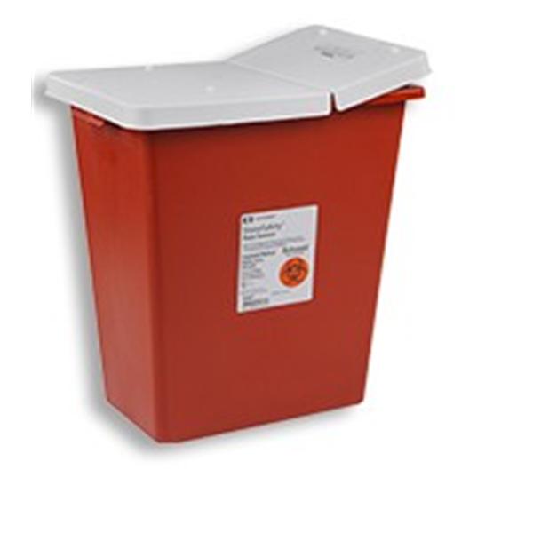 Sharps Container 8gal Red 17-3/4x11x15-1/2" Hinge Lid Polypropylene 10/Ca