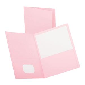 Oxford Twin-Pocket Portfolios 8 1/2 in x 11 in Pink 25/Pack 25/Pk