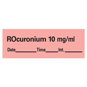 Anesthesia Tape DTI Rocuronium 10mg/mL Fluorescent Red 1/2x500" 1/Rl
