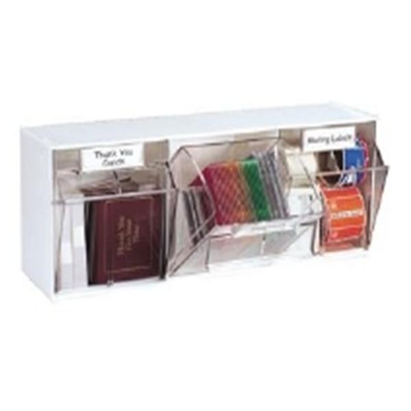 Tilt Bin White/Clear Plastic w/ Mounting Hardware/Label 23-5/8x9-1/2x7-3/4 4/Ca