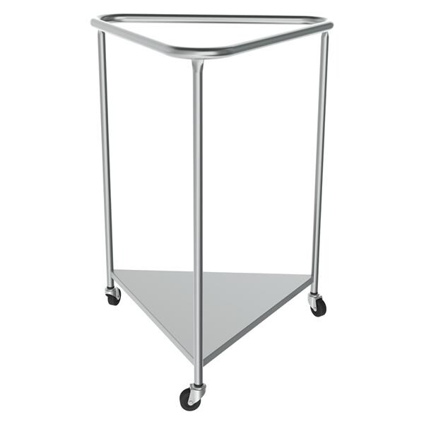 Stand Hamper Stainless Steel 35x78-5/8" 3 Angle; 2" Casters