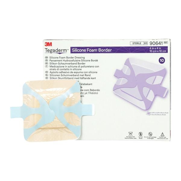 Tegaderm Foam Flour Dressing 4x4" Sterile Not Made With Natural R...