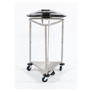 Hamper Linen Stainless Steel 22x32-1/4x22-3/4" 3 Angle Silver