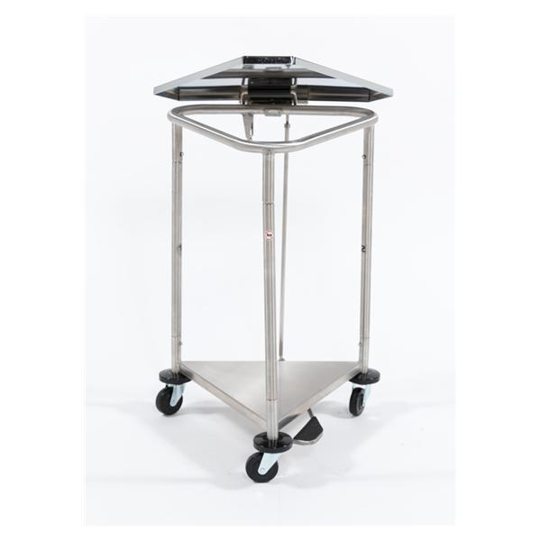 Hamper Linen Stainless Steel 22x32-1/4x22-3/4" 3 Angle Silver