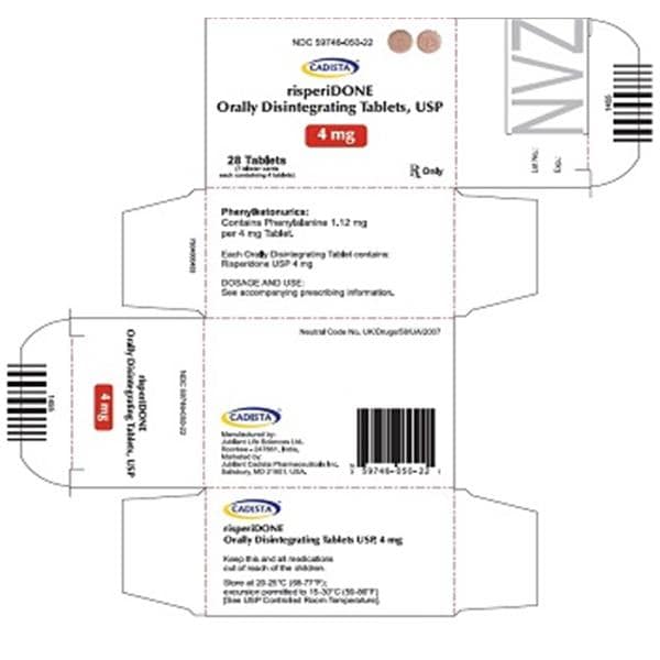 Risperidone Orally Disintegrating Tablets 4mg Unit Dose 28/Package Each