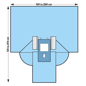 264x315cm Sterile Laproscopy/Lithotomy Drape Fenestrated