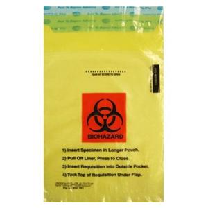 Speci-Gard Transport Bag 6x10" Yellow Adhesive Closure Each
