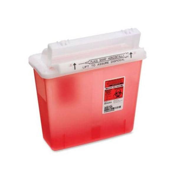 SharpStar Sharps Container 5qt Red 11-3/4x5-1/2x13" Horizontal Dr...