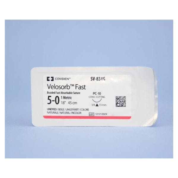 Velosorb Fast Suture Glycolide/Lactide Braid 5-0 18" Absorbable P...