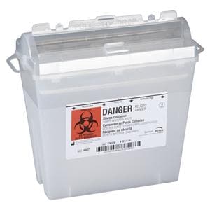 Sentinel Sharps Container 5.4qt Translucent Beige 11x5-1/4x10" Ro...