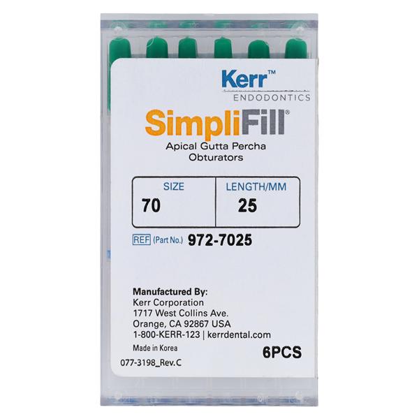 SimpliFill Obturators 25 mm Size 70 Green 6/Pk