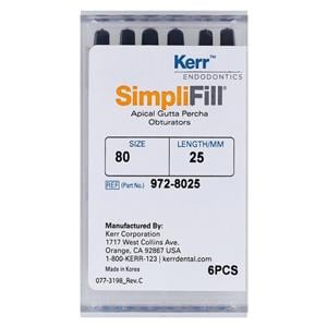 SimpliFill Obturators 25 mm Size 80 Black 6/Pk