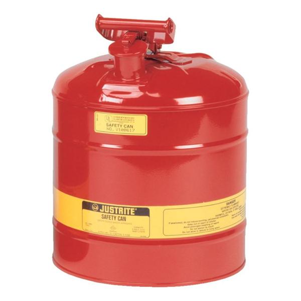 Can Safety Justrite Steel Round 5gal Lid Self-Closing Type I Red...