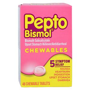 Pepto-Bismol Antacid/Antidiarrhea Chewable Tablets 262mg Original 48/Bx, 24 BX/CA